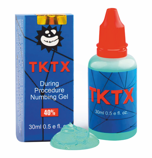 TKTX Blue Gel Anestésico 40%  - Lidocaína + Tetracaína - para uso em Pele Aberta 30ml - Tatuagem e Micropigmentação