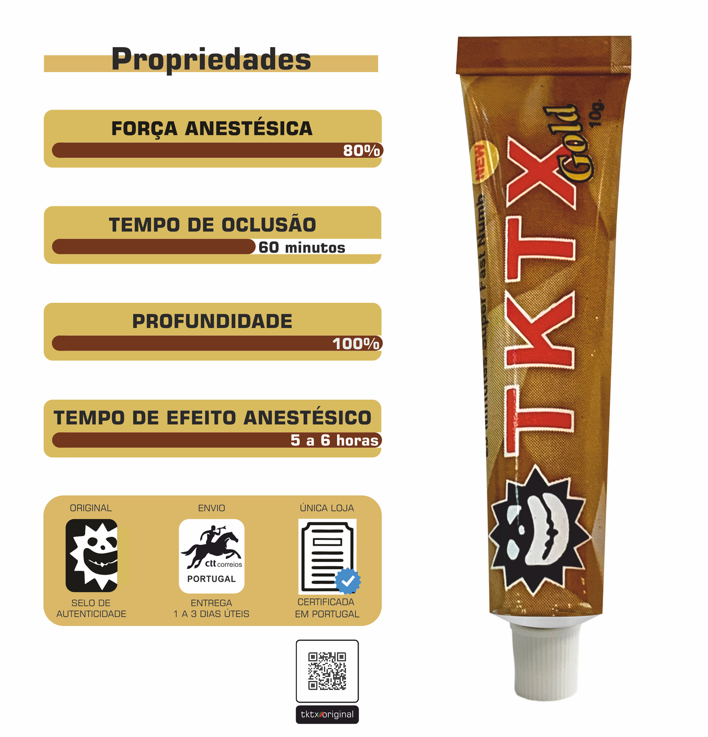 Pomada Anestésica TKTX Gold 80% - Mais ativa.