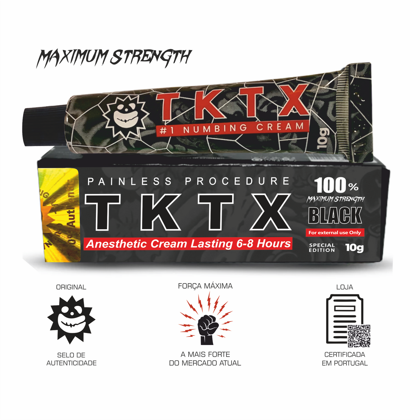 Pomada Anestésica TKTX Black 100% - Força Máxima!