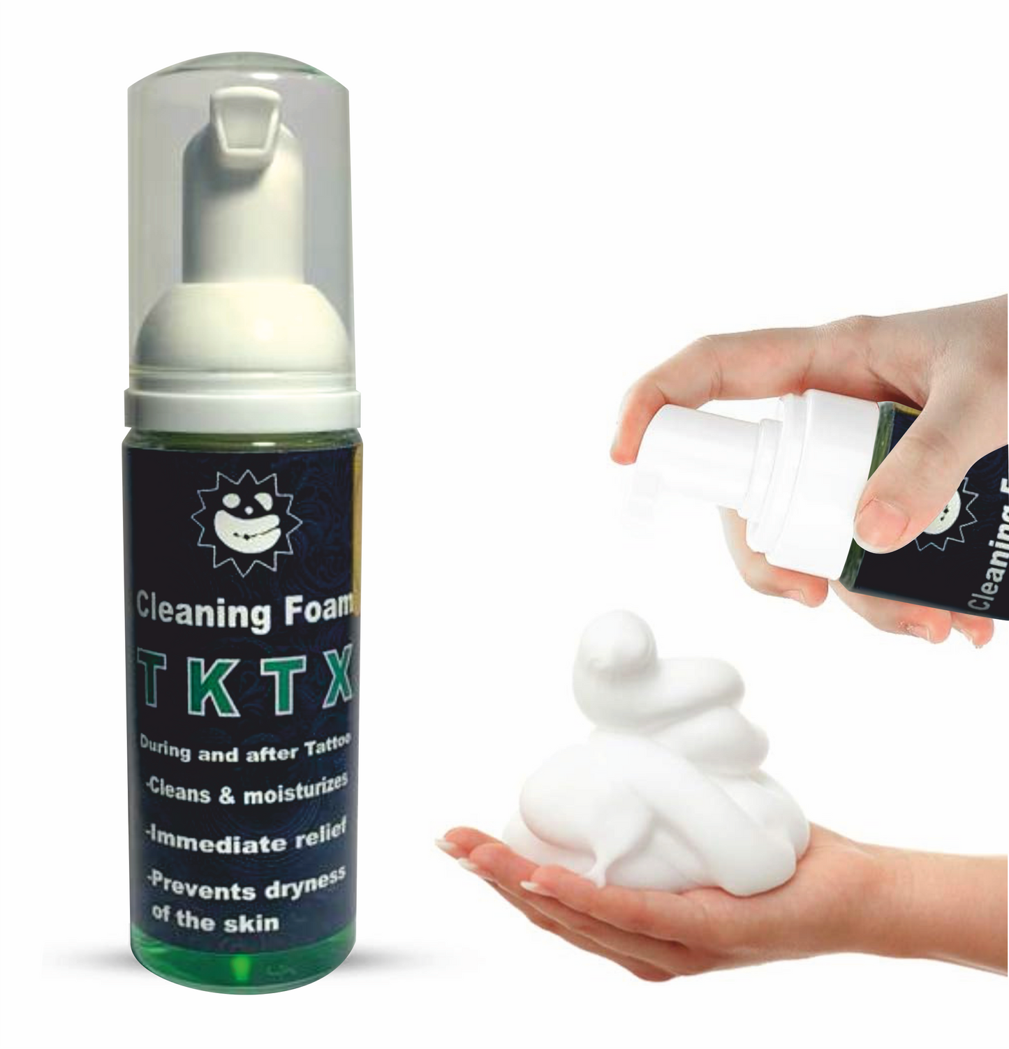 TKTX Foam Cleaning - Espuma de limpeza - Acalma a pele durante e após a Tatuagem.