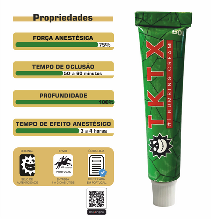 Pomada Anestésica TKTX Verde 75% - Maior profundidade de atuação.