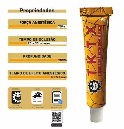 Pomada Anestésica TKTX Yellow 75% - Rápida oclusão, profundidade e longo efeito.